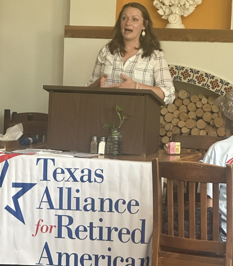 Chelsey Hockett spoke warmly to retirees